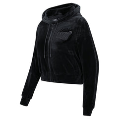 NBA Miami Heat Pro Standard Women's Triple Black Velour Full-Zip Hoodie cheap