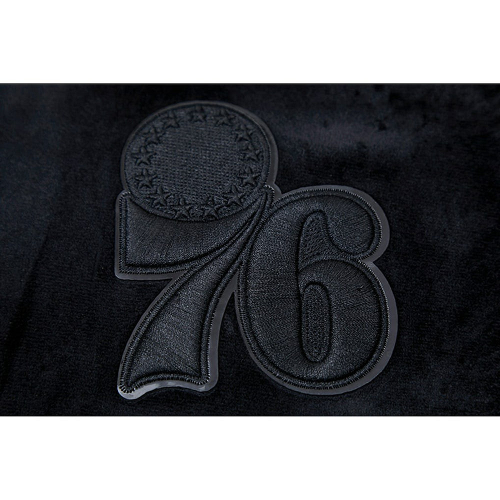 NBA Philadelphia 76ers Pro Standard Women's Triple Black Velour Full-Zip Hoodie discount