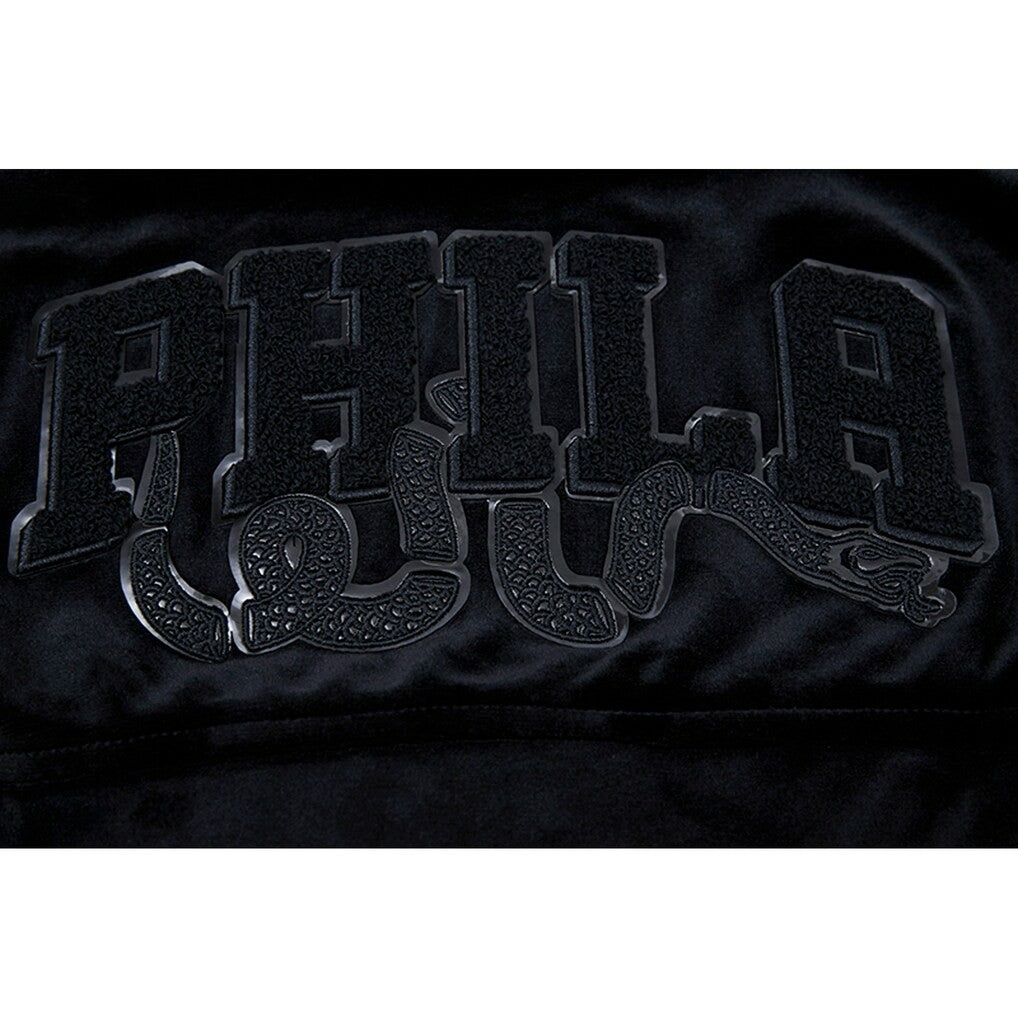 NBA Philadelphia 76ers Pro Standard Women's Triple Black Velour Full-Zip Hoodie discount