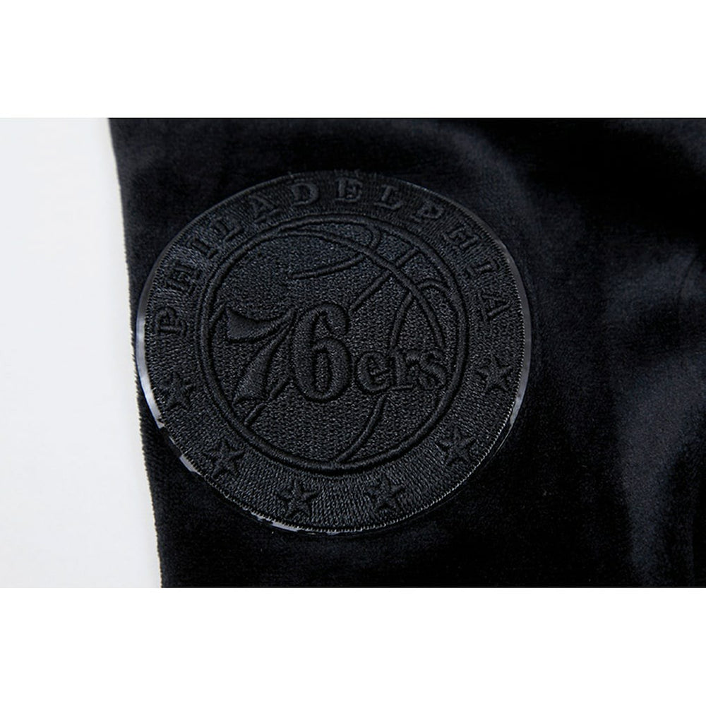 NBA Philadelphia 76ers Pro Standard Women's Triple Black Velour Full-Zip Hoodie discount