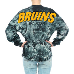 NHL Black Boston Bruins Fanatics Women's Crystal-Dye Long Sleeve T-Shirt