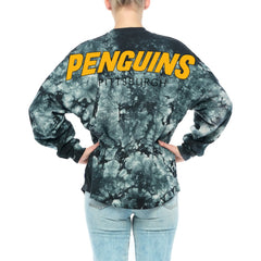 NHL Black Pittsburgh Penguins Fanatics Women's Crystal-Dye Long Sleeve T-Shirt