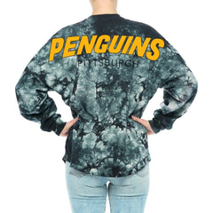 NHL Black Pittsburgh Penguins Fanatics Women's Crystal-Dye Long Sleeve T-Shirt
