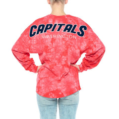NHL Red Washington Capitals Fanatics Women's Crystal-Dye Long Sleeve T-Shirt