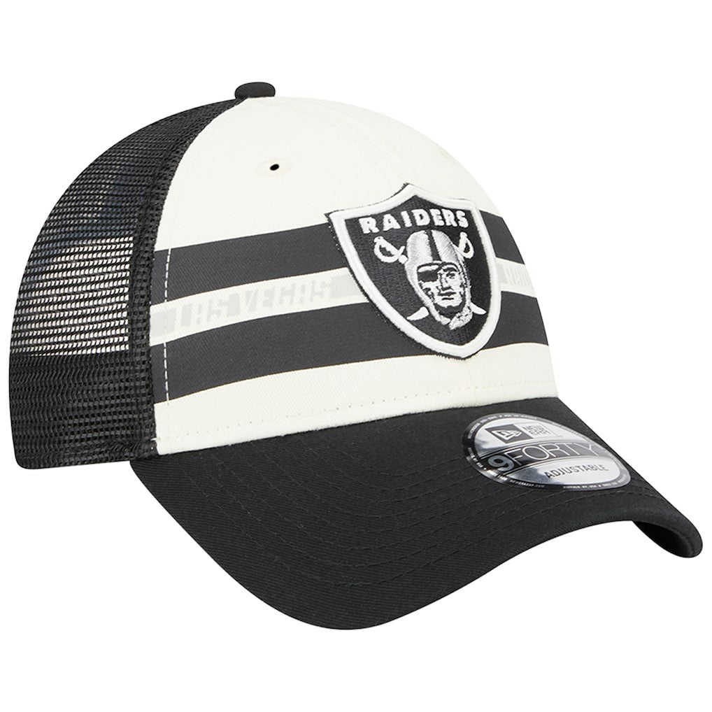 Team Stripe Trucker 9FORTY Snapback Hat - Las Vegas Raiders