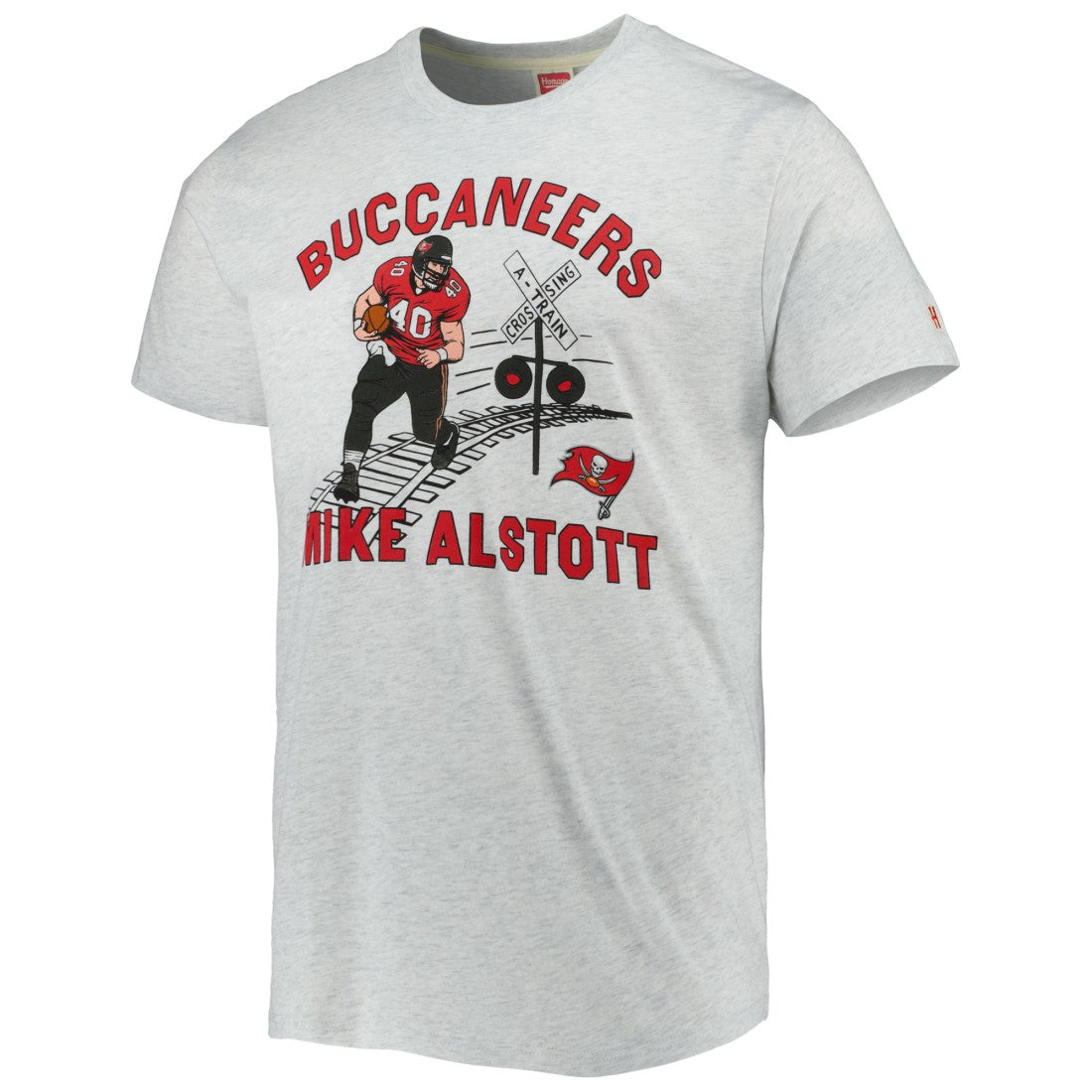 Mike Alstott  Homage Unisex Caricature Retired Player Tri-Blend T-Shirt - Tampa Bay Buccaneers