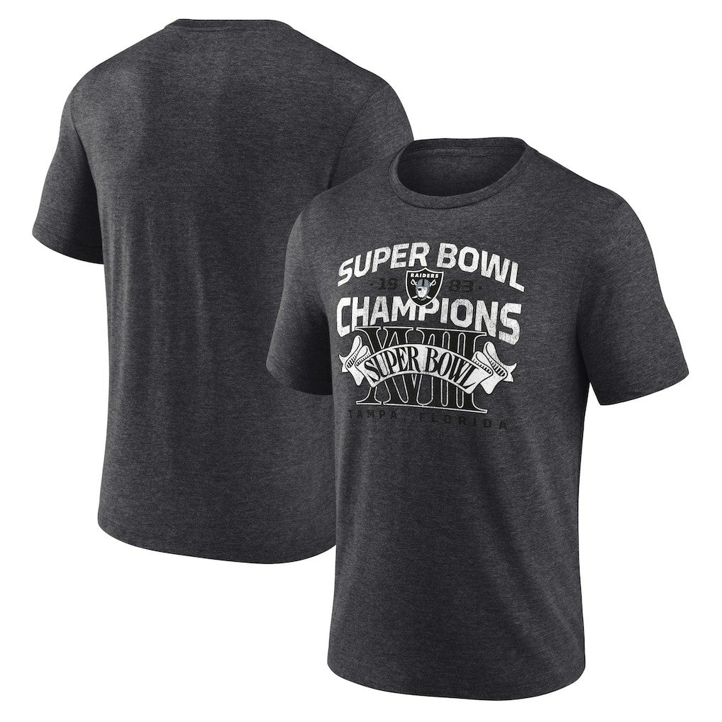 Hometown Old-Fashioned Super Bowl XVIII s Tri-Blend T-Shirt - Las Vegas Raiders