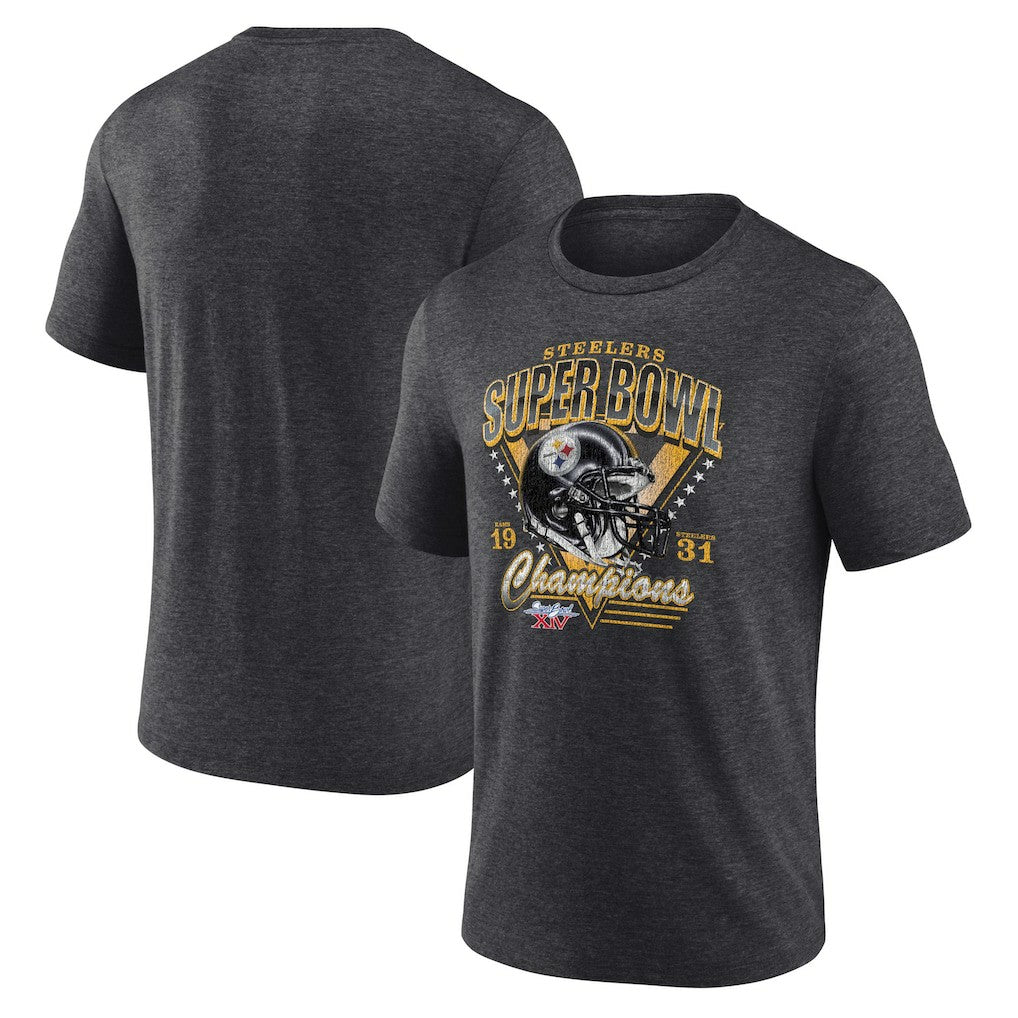 Hometown Old-Fashioned Super Bowl XIV s Tri-Blend T-Shirt - Pittsburgh Steelers