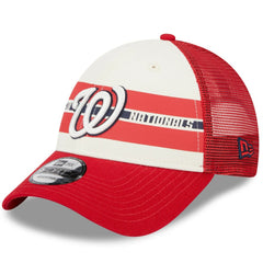 MLB Washington Nationals New Era Team Stripe Trucker 9FORTY Snapback Hat