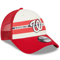 MLB Washington Nationals New Era Team Stripe Trucker 9FORTY Snapback Hat