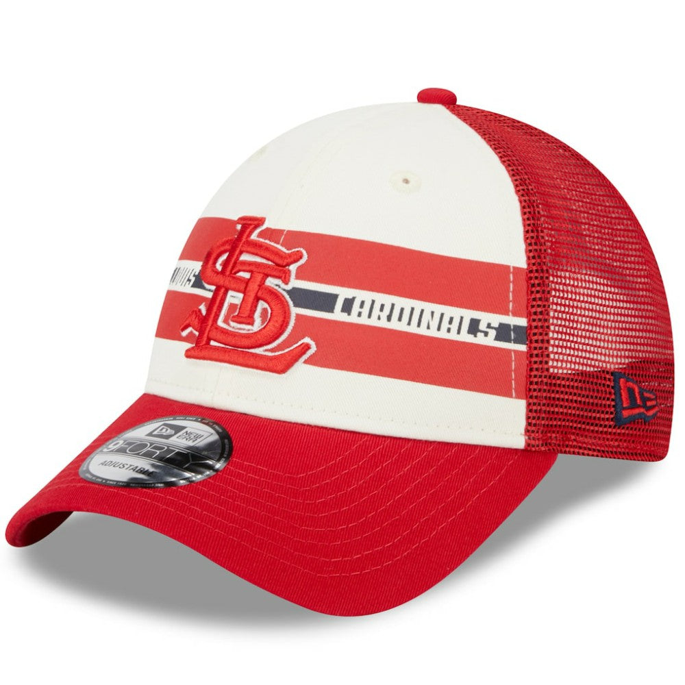 MLB St. Louis Cardinals New Era Team Stripe Trucker 9FORTY Snapback Hat
