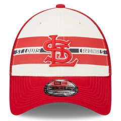 MLB St. Louis Cardinals New Era Team Stripe Trucker 9FORTY Snapback Hat