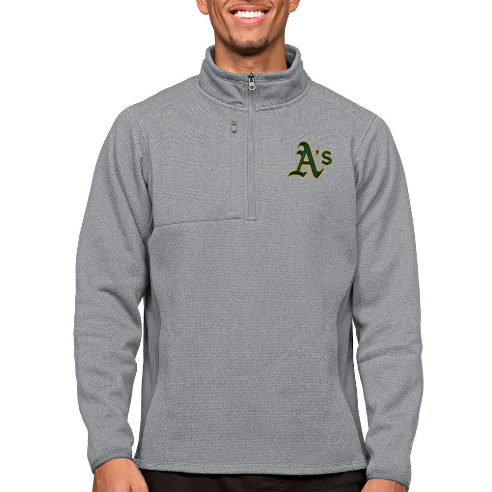 MLB Athletics Antigua Course Quarter-Zip Pullover Top