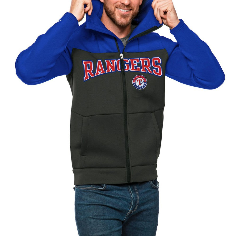 MLB Texas Rangers Antigua Wordmark Protect Full-Zip Hoodie