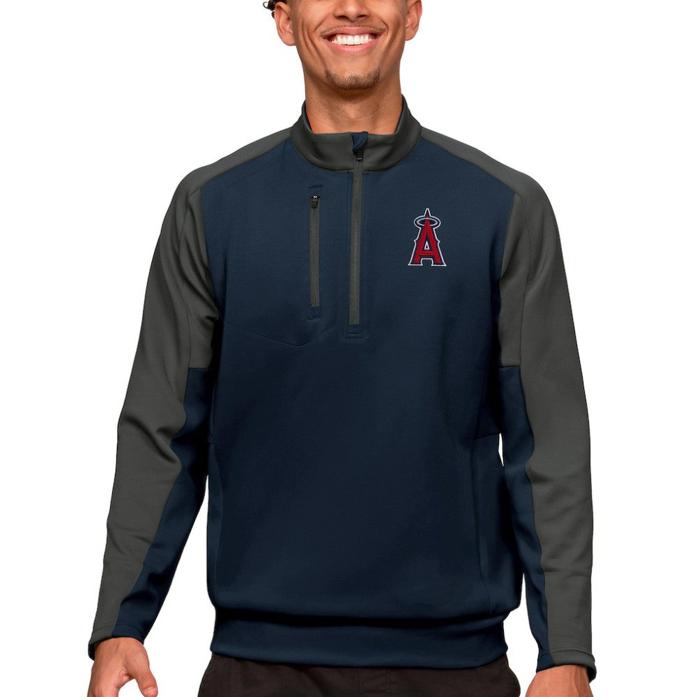MLB Los Angeles Angels Antigua Team Quarter-Zip Pullover Top