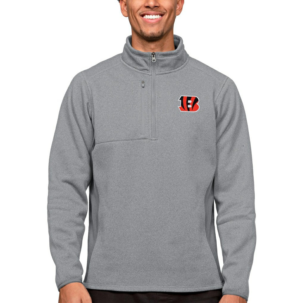 Antigua Course Quarter-Zip Pullover Top - Cincinnati Bengals