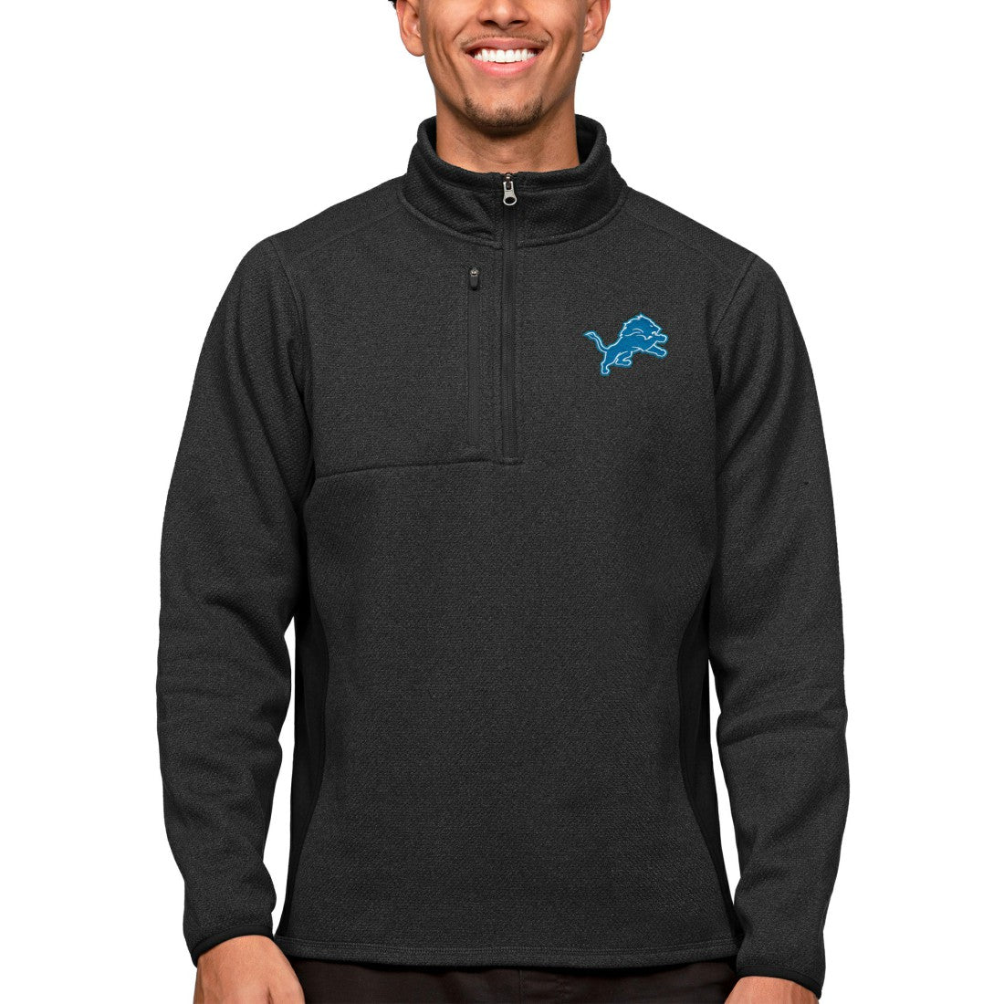 Antigua Course Quarter-Zip Pullover Top - Detroit Lions