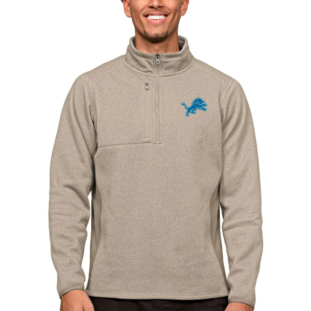 Antigua Course Quarter-Zip Pullover Top - Detroit Lions