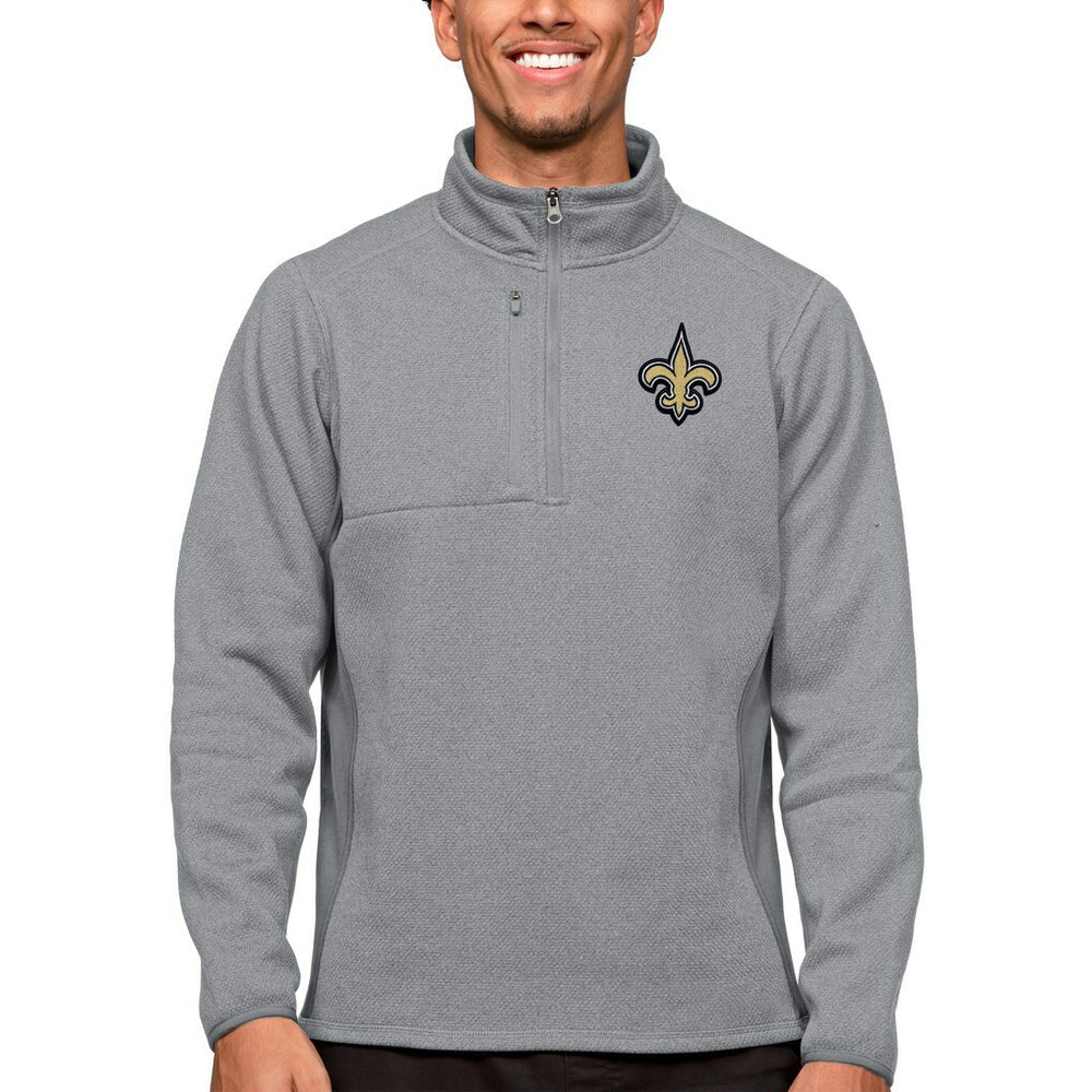 Antigua Course Quarter-Zip Pullover Top - New Orleans Saints