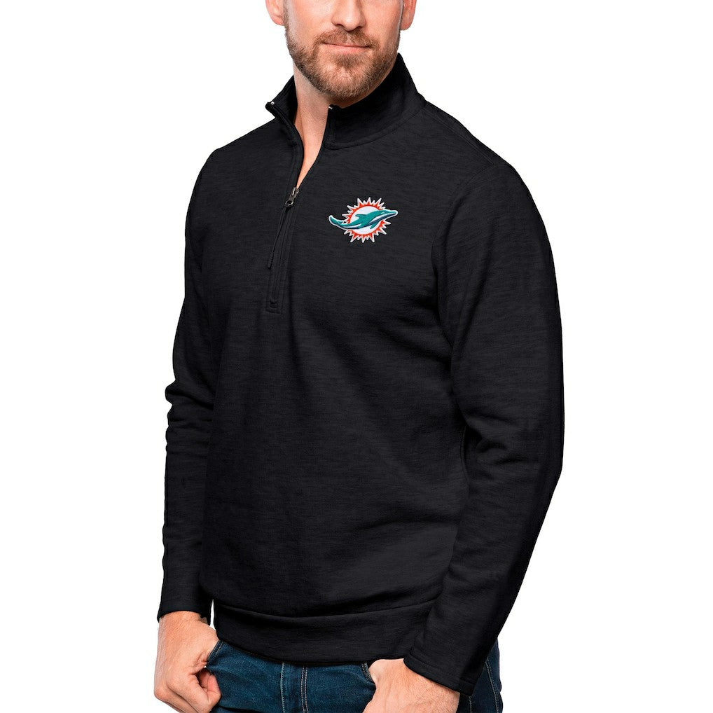 Antigua Gambit Quarter-Zip Pullover Top - Miami Dolphins