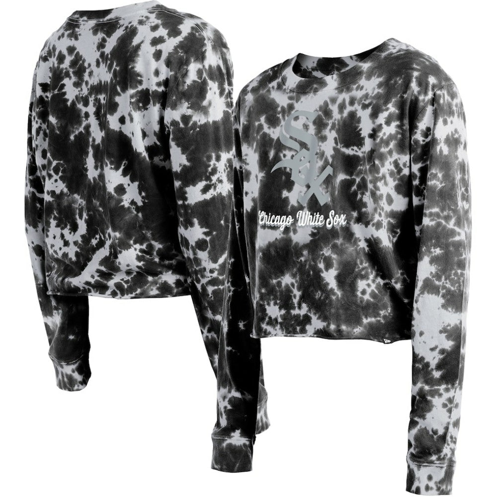 MLB Chicago White Sox New Era Women's Tie-Dye Cropped Long Sleeve T-Shirt