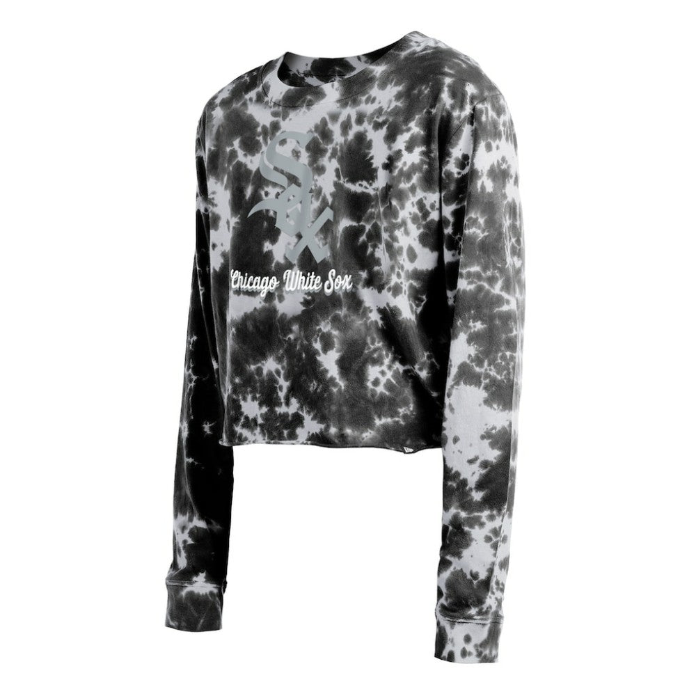 MLB Chicago White Sox New Era Women's Tie-Dye Cropped Long Sleeve T-Shirt