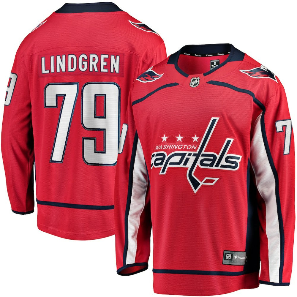 NHL Red Charlie Lindgren Washington Capitals Fanatics Home Breakaway Player Jersey