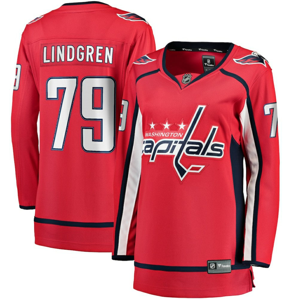 NHL Red Charlie Lindgren Washington Capitals Fanatics Women's Home Breakaway Player Jersey