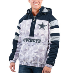 Starter Thursday Night Gridiron Raglan Half-Zip Hooded Jacket - Dallas Cowboys