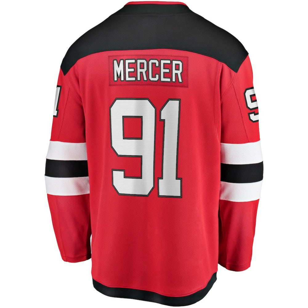 NHL Red Dawson Mercer New Jersey Devils Fanatics Home Breakaway Jersey