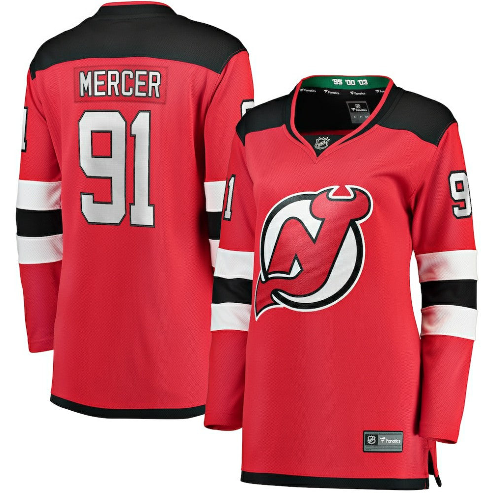 NHL Red Dawson Mercer New Jersey Devils Fanatics Women's Home Breakaway Jersey