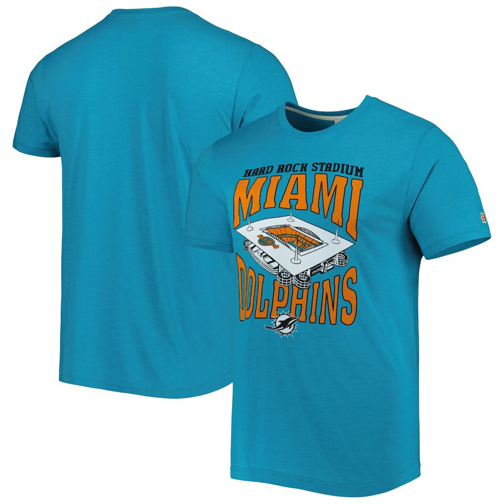 Homage Stadium Tri-Blend T-Shirt - Miami Dolphins