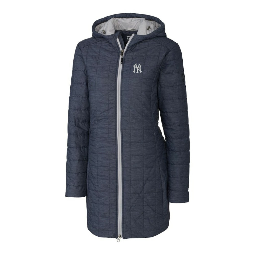 MLB New York Yankees Cutter & Buck Women's Rainier Primaloft Eco Full-Zip Hoodie Long Coat