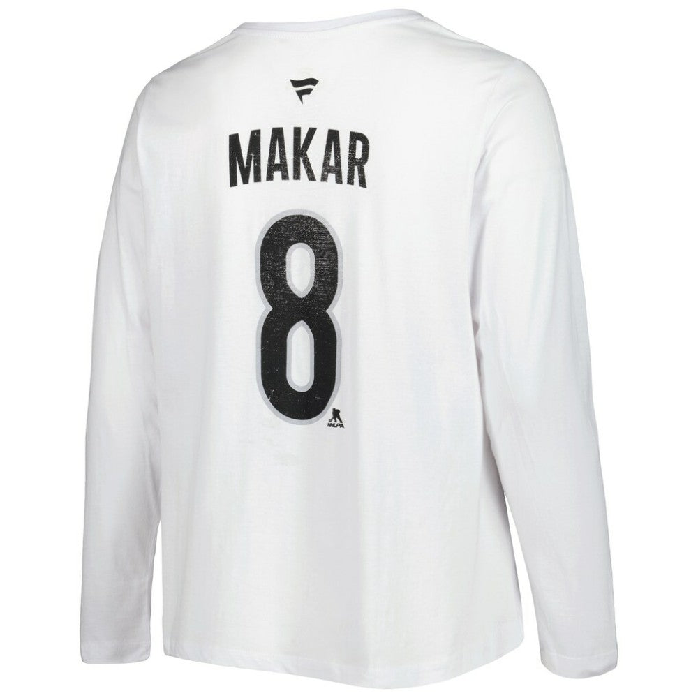 NHL White Colorado Avalanche Profile Women's Plus Size Distressed Printed Name & Number Long Sleeve T-Shirt