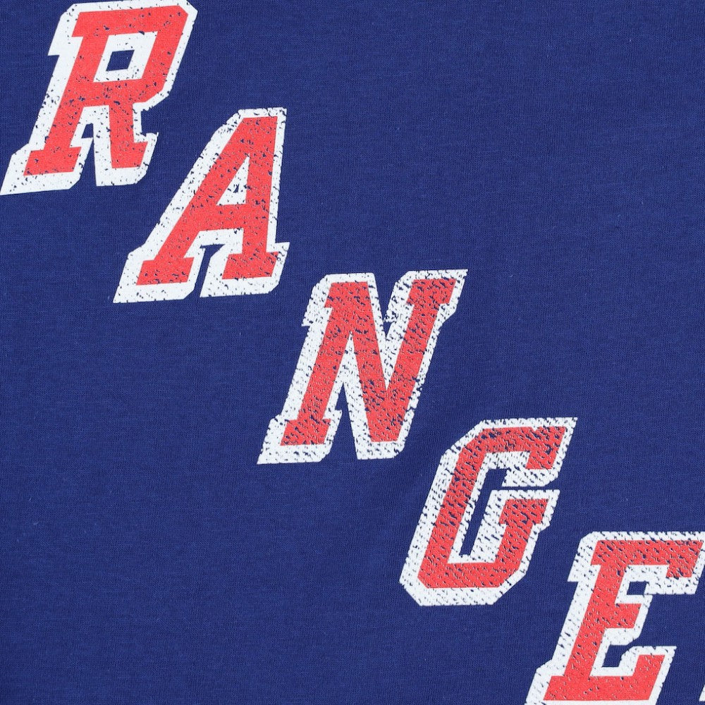 NHL Blue New York Rangers Profile Women's Plus Size Distressed Printed Name & Number Long Sleeve T-Shirt