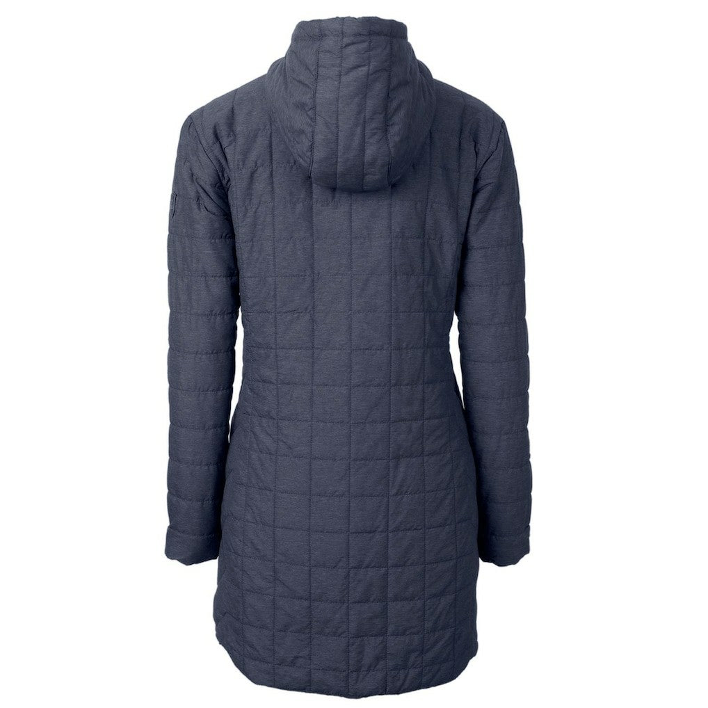 Cutter & Buck Women's Rainier Primaloft Eco Hooded Long Lightweight Coat - Denver Broncos
