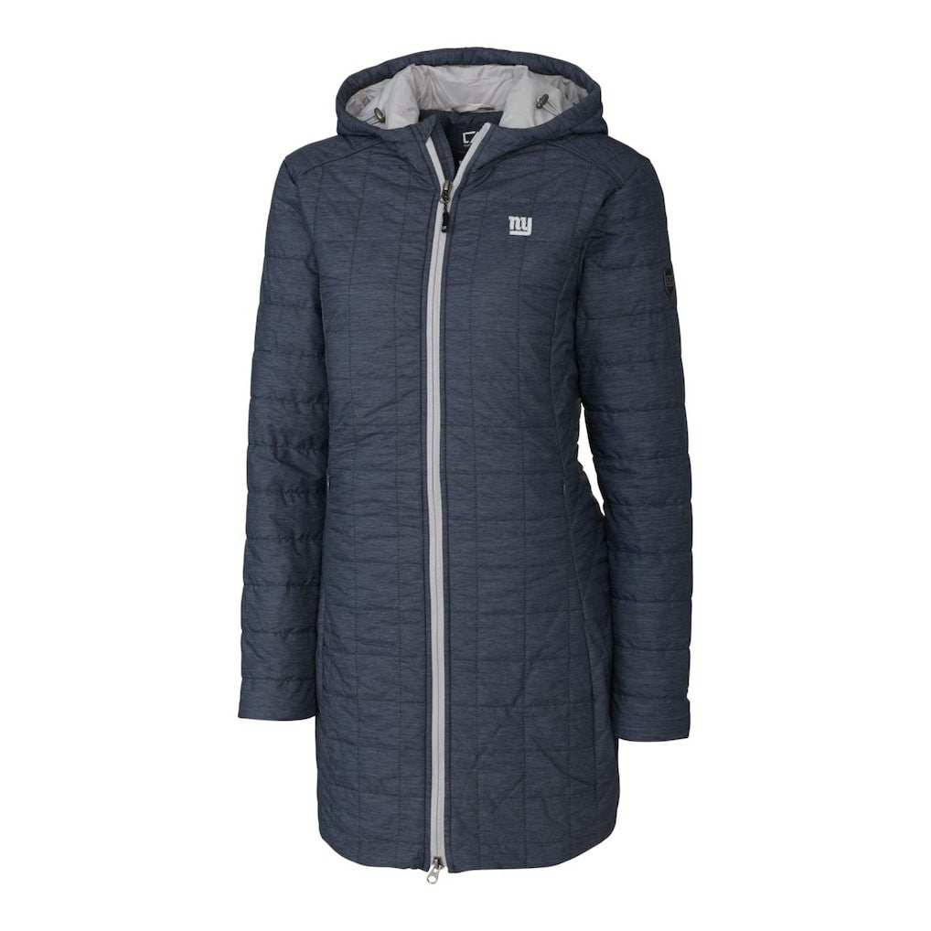 Cutter & Buck Women's Rainier Primaloft Eco Hooded Long Lightweight Coat - New York Giants