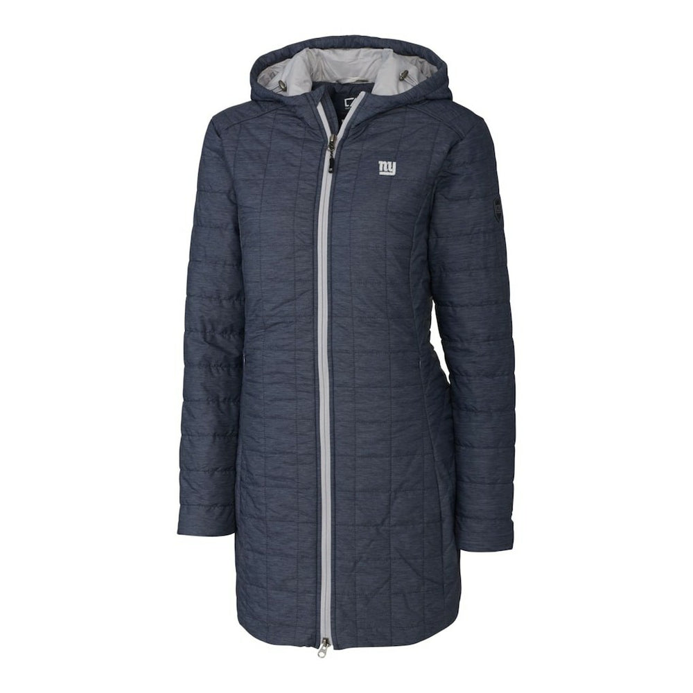 Cutter & Buck Women's Rainier Primaloft Eco Hooded Long Lightweight Coat - New York Giants