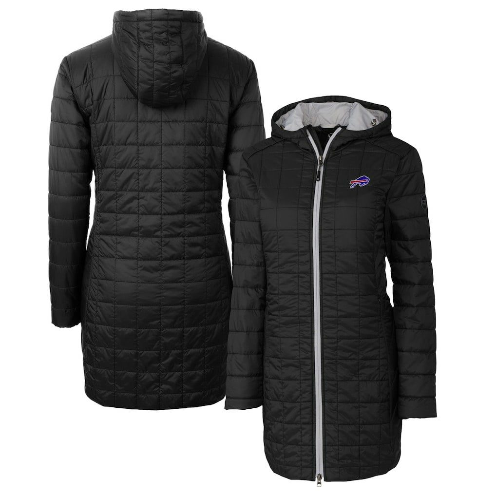 Cutter & Buck Women's Rainier Primaloft Eco Hooded Long Lightweight Coat - Buffalo Bills
