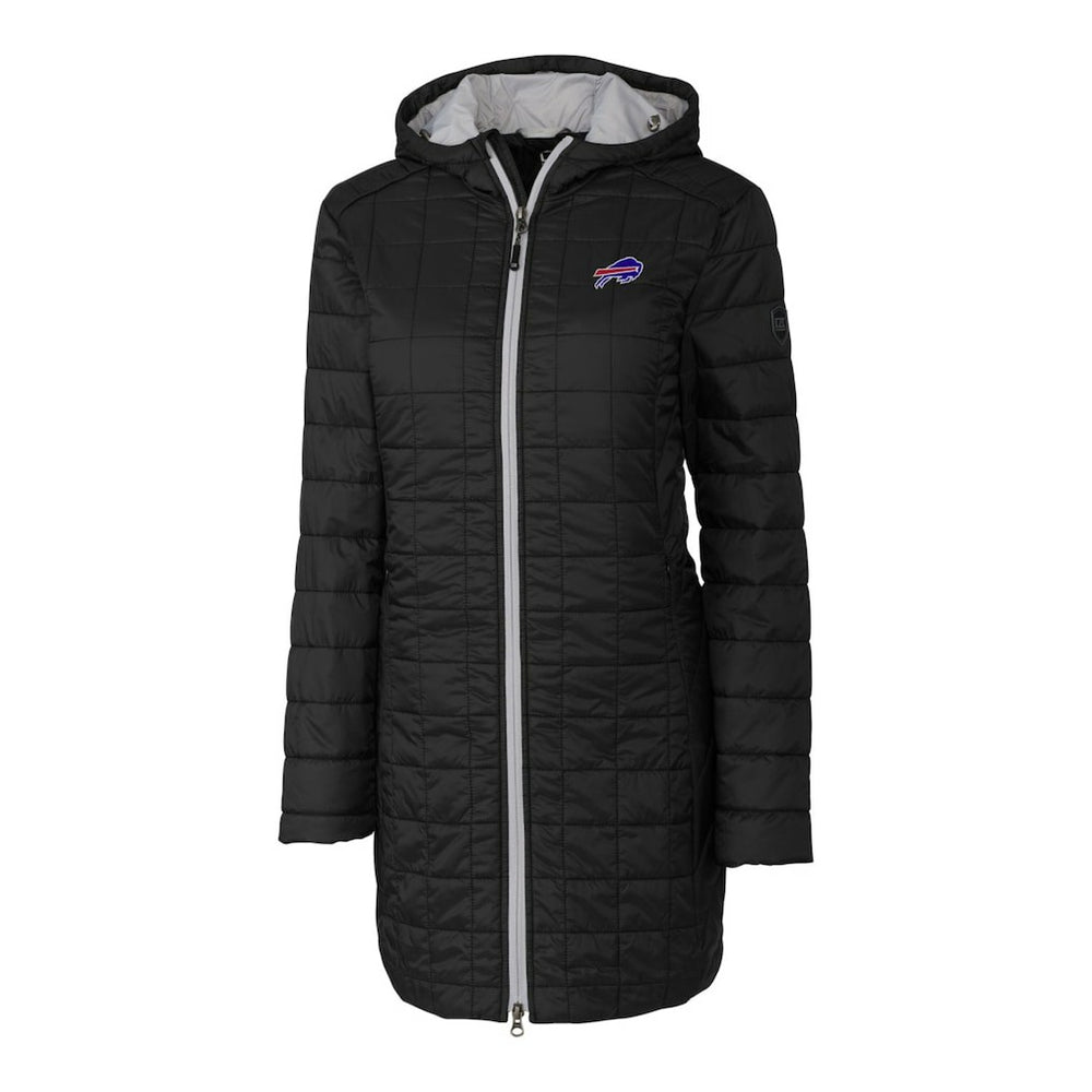 Cutter & Buck Women's Rainier Primaloft Eco Hooded Long Lightweight Coat - Buffalo Bills