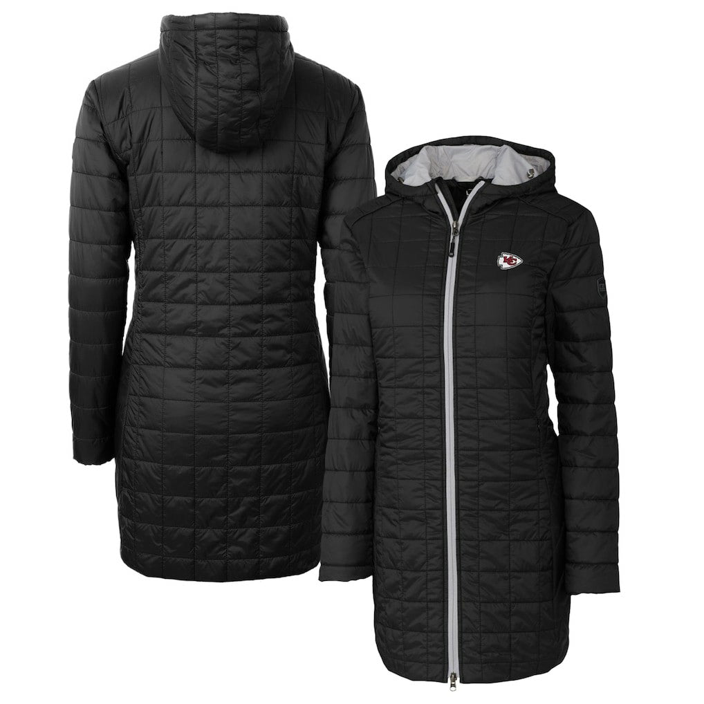 Cutter & Buck Women's Rainier Primaloft Eco Hooded Long Lightweight Coat - Kansas City Chiefs