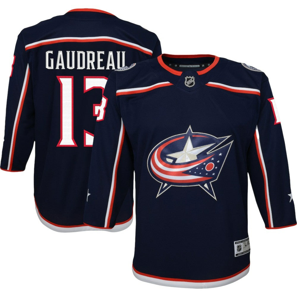 NHL Navy Johnny Gaudreau Columbus Blue Jackets Youth 2022/23 Premier Player Jersey