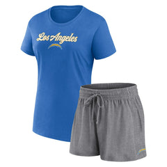Women's Script T-Shirt & Shorts Lounge Set - Los Angeles Chargers