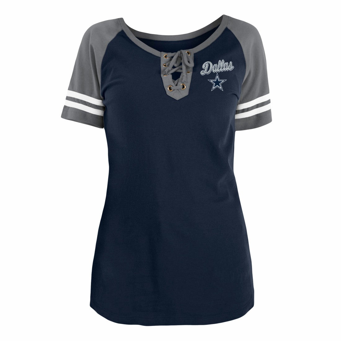 Women's Team Logo Lace-Up Raglan T-Shirt - Dallas Cowboys