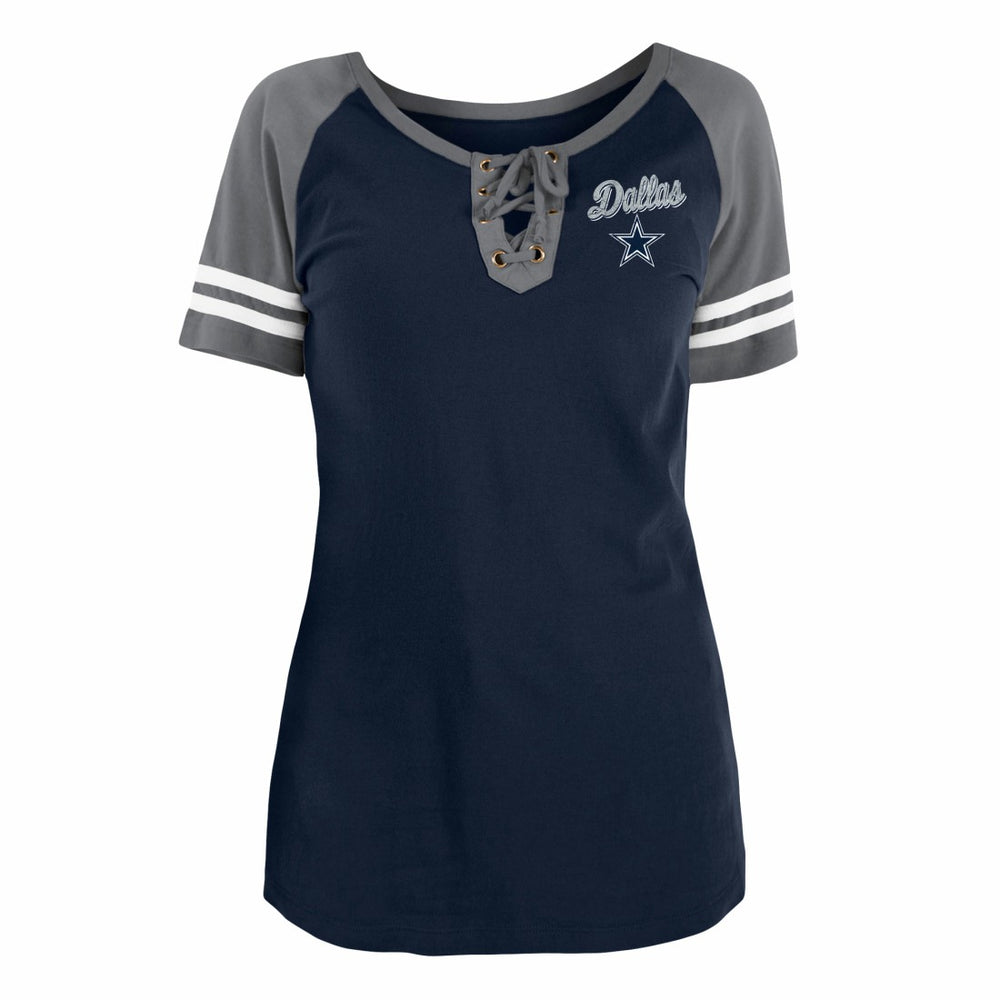 Women's Team Logo Lace-Up Raglan T-Shirt - Dallas Cowboys