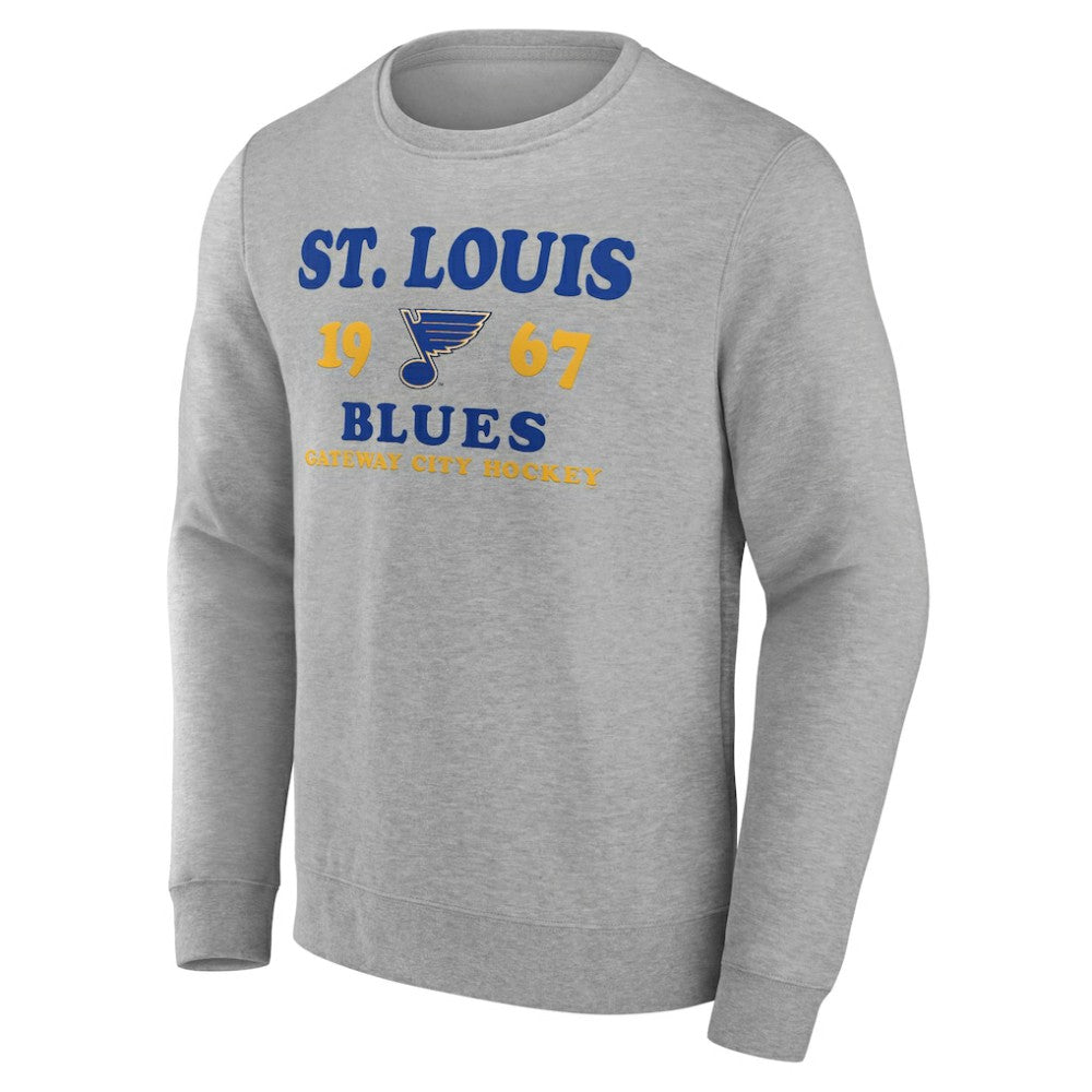NHL Heather Charcoal St. Louis Blues Fanatics Fierce Competitor Pullover Sweatshirt