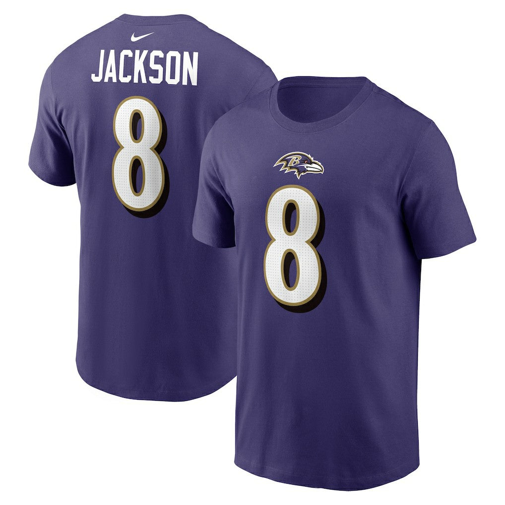 Lamar Jackson  Player Name & Number T-Shirt - Baltimore Ravens