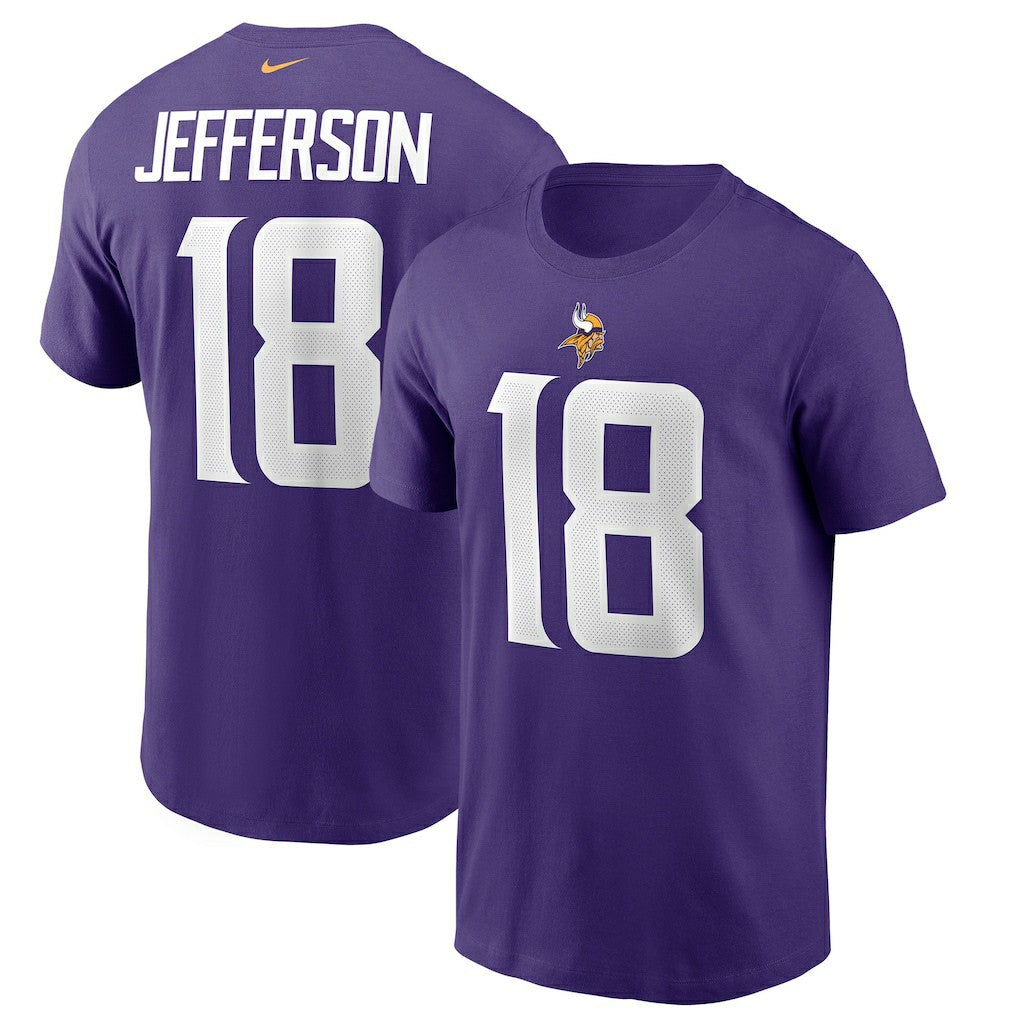 Justin Jefferson  Player Name & Number T-Shirt - Minnesota Vikings
