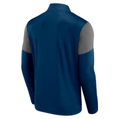 NHL Deep Sea Blue Seattle Kraken Fanatics Logo Quarter-Zip Top