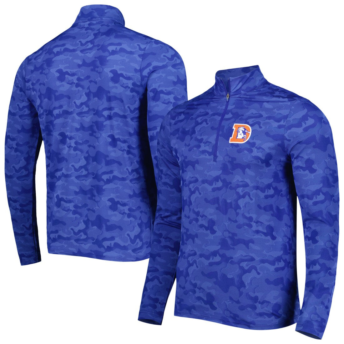 Antigua Brigade Throwback Quarter-Zip Top - Denver Broncos